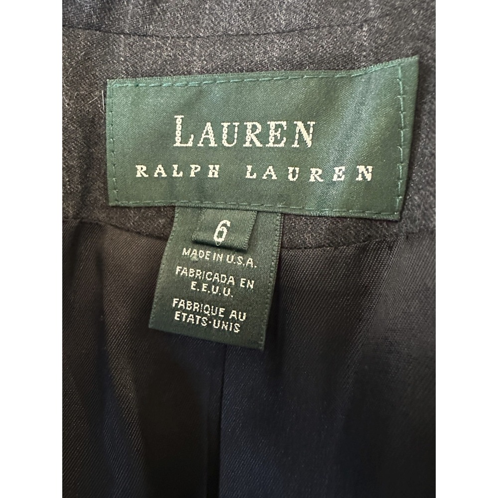 NWT Lauren Ralph Lauren Worsted Wool Blazer USA Made Gray Striped Women's Size 6 - Picture 11 of 15